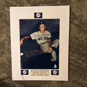 Mickey Mantle Signed New York Yankees Photo
